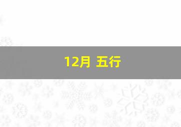 12月 五行